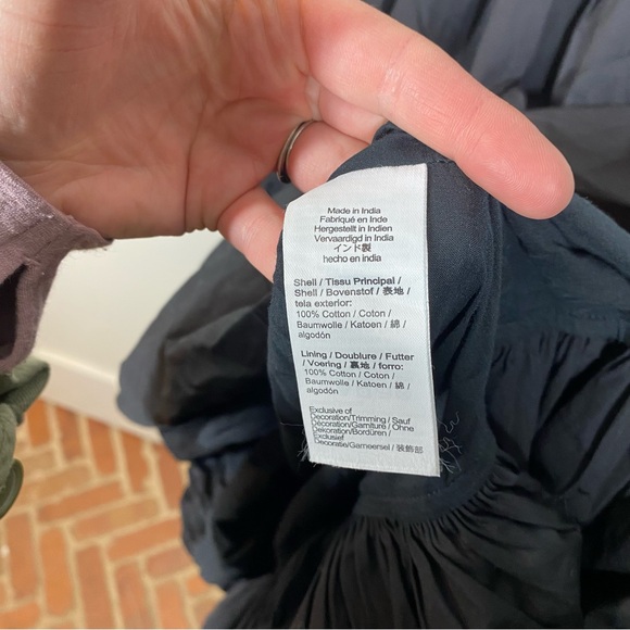 Madewell true black The Melody Bubble-Hem Smocked Midi Dress in Poplin small nwt - Picture 5 of 10